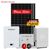 Kit de système solaire hybride Rosen 15KW, système d'énergie solaire intelligent de 15000 watts pour usage domestique et vente d'électricité