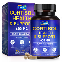 Lenm Integratori Vegani per il Miglioramento dell'Umore, 600 mg di Cortisolo in Capsule, per Donne e Uomini, Supporto per Metabolismo, Concentrazione e Sonno