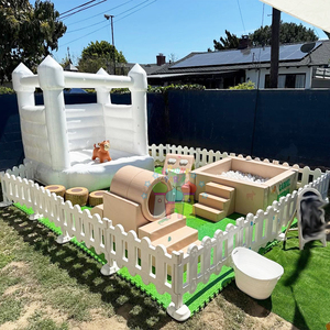 Aire de jeux intérieure pour enfants <span class=keywords><strong>XL</strong></span>, <span class=keywords><strong>piscine</strong></span> à balles blanche, château gonflable arc-en-ciel, équipement de jeu souple, ensemble complet - Product Image 6