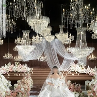 Accessoires de mariage lustre en cristal lampe de salon bougie lampe en cristal lustre de restaurant lustre en cristal suspendu lustre de mariage