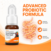Gouttes probiotiques Waylemo pour perroquets, compléments liquides pour oiseaux pour la santé intestinale, la digestion et la qualité des excréments, 30 ml