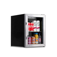 Refroidisseur de bouteille de porte en verre 70L noir boisson réfrigérateur réfrigérateur vitrine de voiture comptoir petite glacière