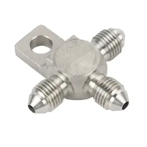 NiceCNC ATV ANTee Block para <span class=keywords><strong>Yamaha</strong></span> Raptor 700 con lengüeta manguera de freno <span class=keywords><strong>Banjo</strong></span> adaptador de montaje Tab 3/8 "UNF X24 TPI Accesorios - Product Image 2