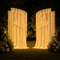 Arche Métallique Ovale Dorée Robuste et Élégante avec Support en Tissu pour Toile de Fond Photo, Décorations d'Événements Extérieurs, Jardin et Mariages