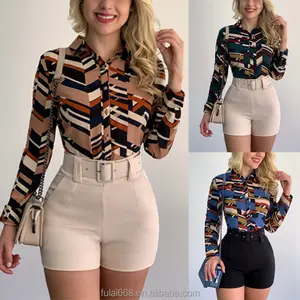 2024 Fashion Birds Printed silk blouse 100% silk blouse silk blouse long sleeve With Chest Pocket