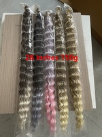Cheveux de Tressage au Crochet, Vague Profonde Synthétique de 24 Pouces, 150 Grammes, Style Boho Plage, Attaches en Vrac, Vague Océanique