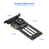 Carte adaptateur PCIe 5.0 X4 U.3 (SFF-TA-1001) NVMe HDD avec ventilateur de refroidissement Turbo 12V, convertisseur SSD U.3 2,5 pouces pour ordinateur de bureau/serveur, en métal