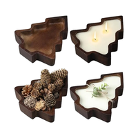 JUNJI Home Decoration Bols de Noël en bois 4 pièces