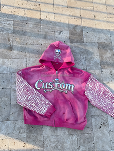 <span class=keywords><strong>Felpe</strong></span> da <span class=keywords><strong>uomo</strong></span> con cappuccio tagliate larghe di alta qualità lavate con cappuccio da sole sbiadite e ricamate con Design strass decorazioni <span class=keywords><strong>taglie</strong></span> forti da <span class=keywords><strong>uomo</strong></span> - Product Image 2