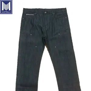 Stock Price Indigo Black Japanese Raw 100% Cotton 14oz Phone Pockets Double Knee Patch Work Women Men Pants Selvedge Denim Jeans