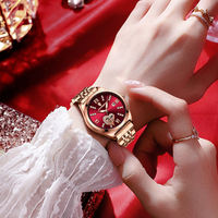 POEDAGAR 320 Montre Femme Tendance Or Rose Acier Inoxydable, Cadeau Petite Amie Étanche Lumineuse à Quartz