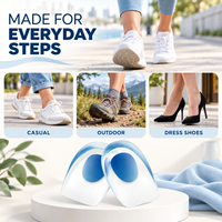 Semelles de soutien de la voûte plantaire en gel, coussinets de talon en silicone, protection des pieds pour la fasciite plantaire, s'adaptent à la plupart des chaussures pour hommes et femmes