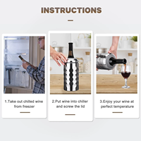 Refroidisseur de vin sans glace Refroidisseur de bouteille à double paroi en acier inoxydable 750ml pour restaurant Barware Oem Cadeau de marque privée