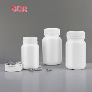 Flacon à pilules en plastique HDPE blanc, vide, pour compléments alimentaires, avec couvercle de sécurité enfant pour l'emballage de médicaments - Product Image 3