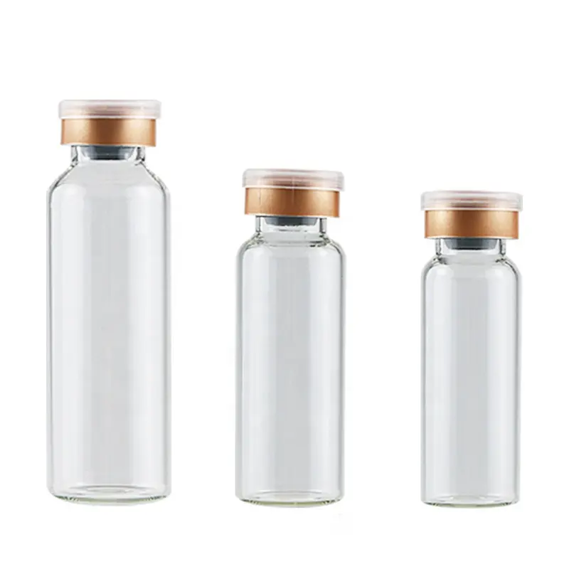 Botol injeksi botol kaca medis penicillin bening untuk botol kaca kecil 3ml botol bubuk kering beku