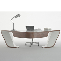 Bureau de direction en pierre artificielle de luxe, mobilier de bureau, table d'ordinateur pour PDG, bureau en forme de L