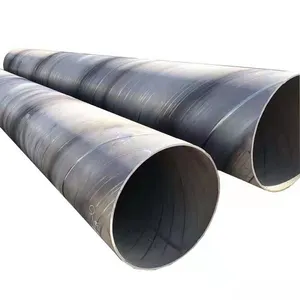 Low price hot rolled carbon MS mild SSAW round black di 4mm-2500mm thick diameter welded spiral steel pipe/tube