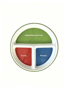 Assiette de portion pour diabétiques, assiette nutritionnelle bariatrique pour <span class=keywords><strong>la</strong></span> perte de poids chez les adultes, assiette de repas équilibrée pour le dîner - Product Image 3