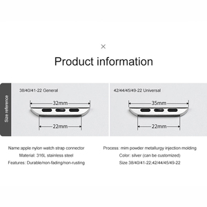 316l connettore adattatore per cinturino in acciaio inossidabile per <span class=keywords><strong>Apple</strong></span> Nylon cinturino 38 40 41 42 <span class=keywords><strong>44</strong></span> 45 49 Mm Ultra 2 Se 9 8 7 6 5 - Product Image 3