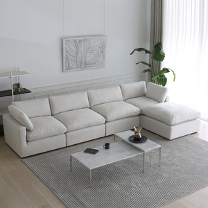Sofá modular de 5 plazas <span class=keywords><strong>esquina</strong></span> en forma de L gris blanco azul marino hecho a medida fábrica productor - Product Image 5