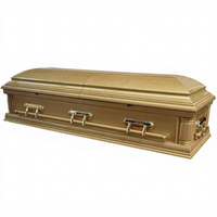 Ataúd de Madera para Funeral al Mejor Precio al por Mayor en China, Ataúd Dorado Estilo Americano