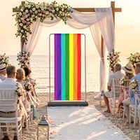 Toile de fond personnalisée avec motif arc-en-ciel (design à sept rayures), idéale pour les rassemblements décontractés et les célébrations.