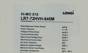 Panneaux Solaires Longi Himo X10 640W 650W 660W 670W HPDC à Verre Simple - Product Image 4