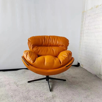 Salon bureau utilisation chaise longue pivotante Vintage en cuir véritable Aviation oeuf chaise Style rétro fauteuil pivotant inclinable