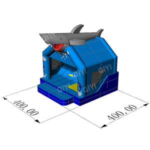Château gonflable à thème de requin Maison de saut pour enfants avec toboggan de trampoline pour les réunions de famille Lieux de divertissement pour enfants - Product Image 6