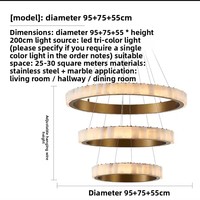 Lámpara Colgante LED Translúcida de Latón Macizo, Minimalista, Circular, Multicapa, Altura Ajustable, para Sala de Estar