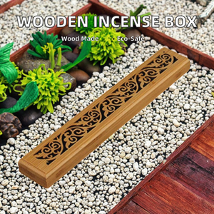 Деревянная деревянная коробка для благовоний, резная резьба, дизайн, Бамбуковая полая деревянная горелка для домашнего использования - Product Image 3