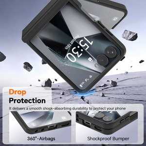 <span class=keywords><strong>Coque</strong></span> de téléphone personnalisée antichoc mate magnétique givrée pour <span class=keywords><strong>Samsung</strong></span> Z Flip 8 7 6 avec protection de charnière en TPU et PC - Product Image 3