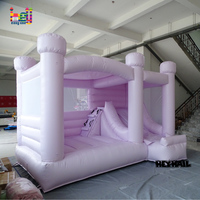 Château gonflable moderne avec toboggan, structure gonflable combinée pour fêtes d'enfants et décorations de mariage