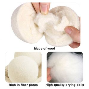 Boules de séchage en feutre en gros avec impression de logo, boules de lavage réutilisables antistatiques 6cm 7cm, boules de séchage en laine pour l'entretien du linge - Product Image 4