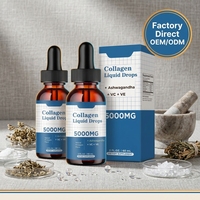 Complément alimentaire en gouttes liquides de collagène marin et biotine avec vitamines, complexe beauté multi-vitamines pour femmes, cheveux, ongles, articulations adultes, 60 ml, OEM ODM