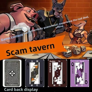 Nueva Edición del Juego de Mesa Scammers Tavern con Cartas de Acción Diseñadas para Reuniones Grupales, Diversión Interactiva con Temática de Revólver - Product Image 1
