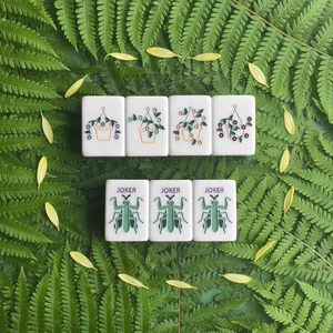 Fichas de Mahjong Americanas de Acrílico de Lujo con Tema de Plantas Modernas, 160 Piezas, Grabadas, 3 Capas, 32mm, Duraderas, Ecológicas, Plegables y Portátiles - Product Image 4