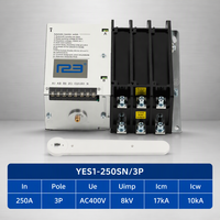 Commutateur de transfert sur rail DIN à double alimentation 250A, statique, PC, 3 phases, automatique, 250A ATS 100A