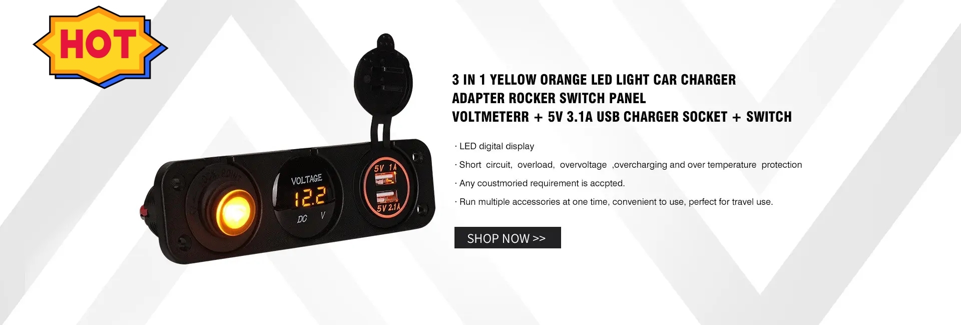 BLUE Laser-Etched LED Rocker Switch – 20A 12V ON/OFF With "BURN YA' BASTARD" Text – Dual Light Dash/Rocker Switch