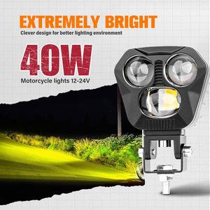 Nouveaux phares antibrouillard LED pour moto RCJ, double couleur blanc et jaune, étanches IP67, 3800LM, 12-24V, pour barre lumineuse de travail à faisceau haut/bas - Product Image 1