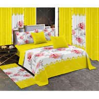 Parure de lit imprimée 13 pièces 100 % polyester avec rideaux, taille King, pour chambre à coucher, faible MOQ, vente chaude