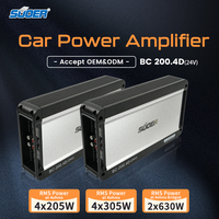 Suoer BC-200.4 24v nouveauté 4 canaux 200 watts classe D amplificateur de voiture au design moderne