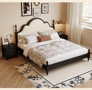 <span class=keywords><strong>Lit</strong></span> double en chêne massif, style campagnard américain rétro de luxe, avec colonnes romaines sculptées, rembourrage doux, <span class=keywords><strong>lit</strong></span> <span class=keywords><strong>mural</strong></span> moderne - Product Image 2