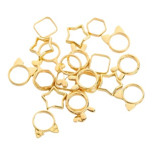Gold Alloy Mixed Shape <b>Ring</b> Findings For DIY Jewelry Making 10pcs - Product Image 5