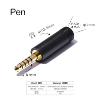 Stylo écouteur plaqué or (3u) bronze phosphoreux 4.4mm 2.5mm 3.5mm prise de ligne de mise à niveau