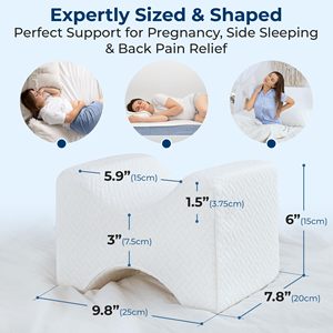 Oreiller orthopédique en mousse à mémoire de forme pour genoux arqués, soulagement des douleurs dorsales, oreiller concave pour dormir sur le côté - Product Image 2