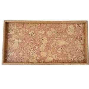 100% plateau de service en liège écologique Rectangle 8x16 pouces rouge étanche pour bureau à domicile hôtel restaurant utilisation - Product Image 2