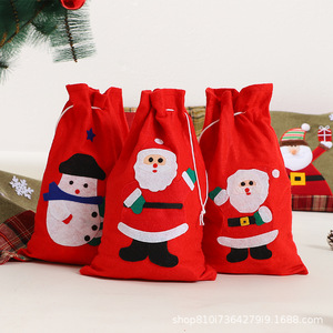 Bolsas de Fieltro Rojo al por Mayor, Bolsas de Regalo Navideñas con Diseño de Dachshund, para Decoración de Fiestas Navideñas, Logotipo Personalizado Disponible - Product Image 2