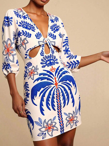 Abito Estivo di Tendenza, Sexy, Floreale, in Chiffon, Aderente, alla Moda per Donne, Popolare in Europa e negli Stati Uniti - Product Image 4