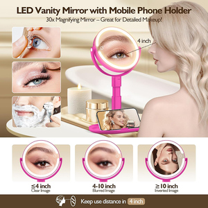 MS23 Vòng 3000mAh Pin có thể sạc lại có thể tháo rời cơ sở LED <span class=keywords><strong>Make</strong></span>-<span class=keywords><strong>up</strong></span> gương với màn hình cảm ứng - Product Image 4